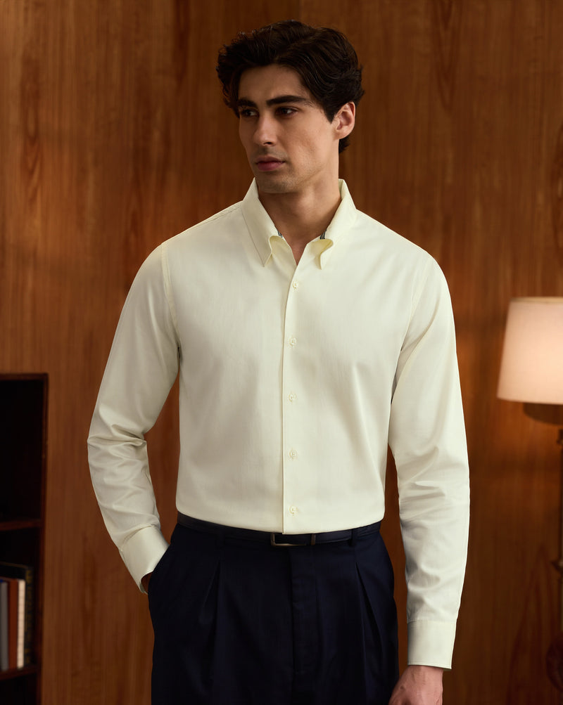 The Hidden Button Down Shirt Eggshell White