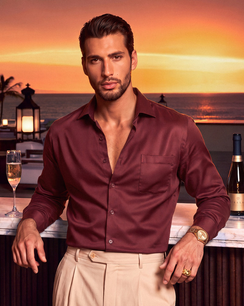 The Evening Bamboo Shirt Mahogany