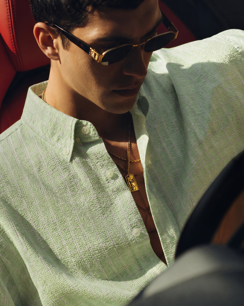 The Seersucker Shirt Light Green