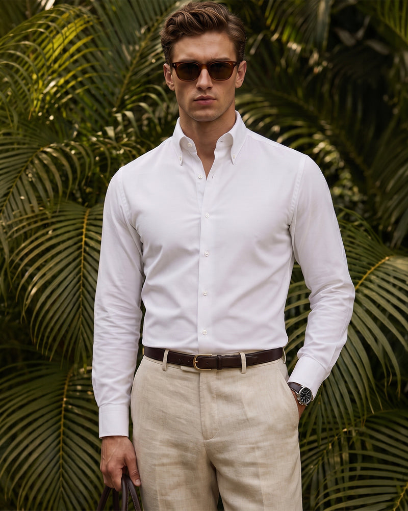 The Crownline Solid Dress Shirt White