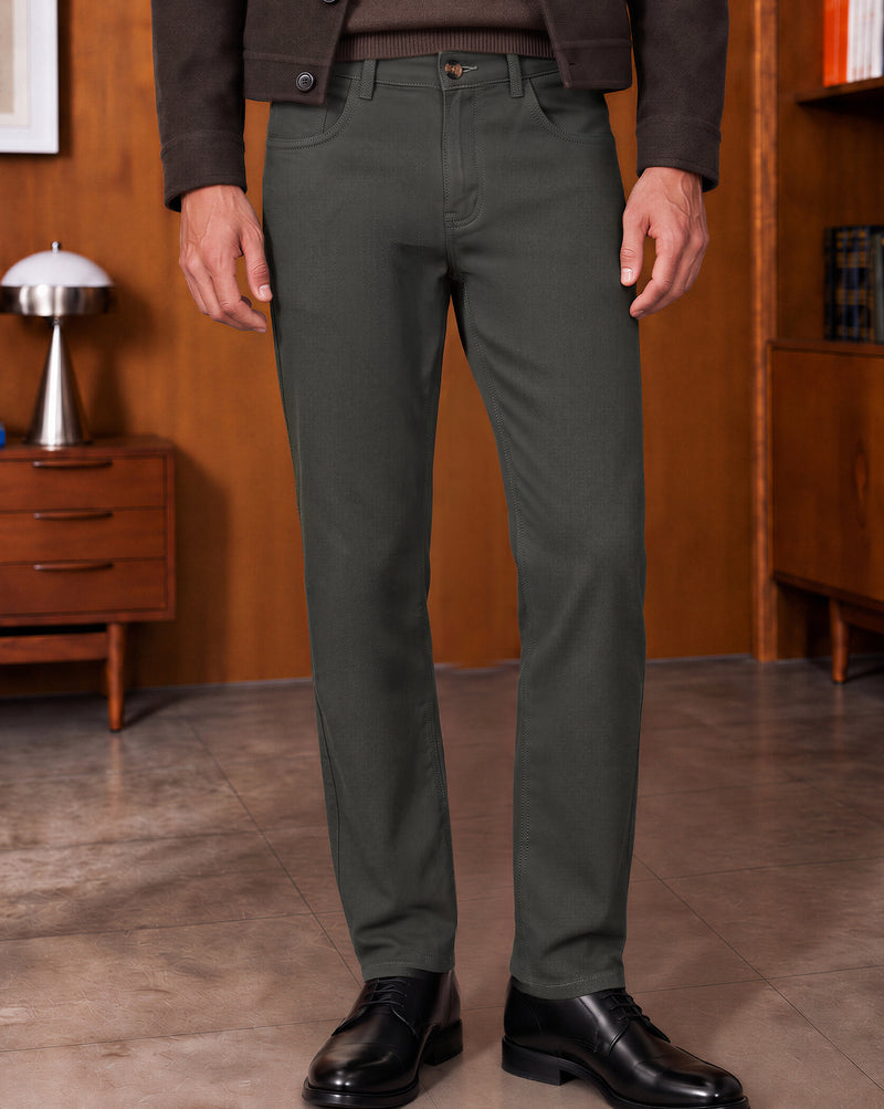 The Textured Cotton Pant Granite