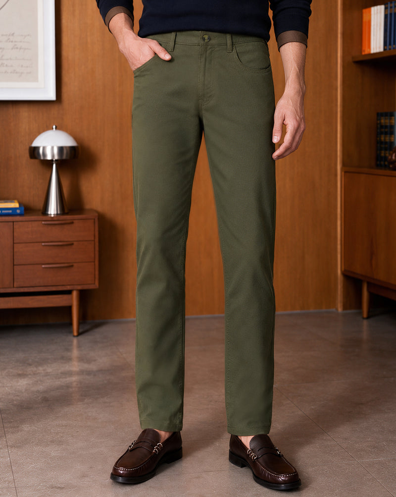 The Textured Cotton Pant Thyme