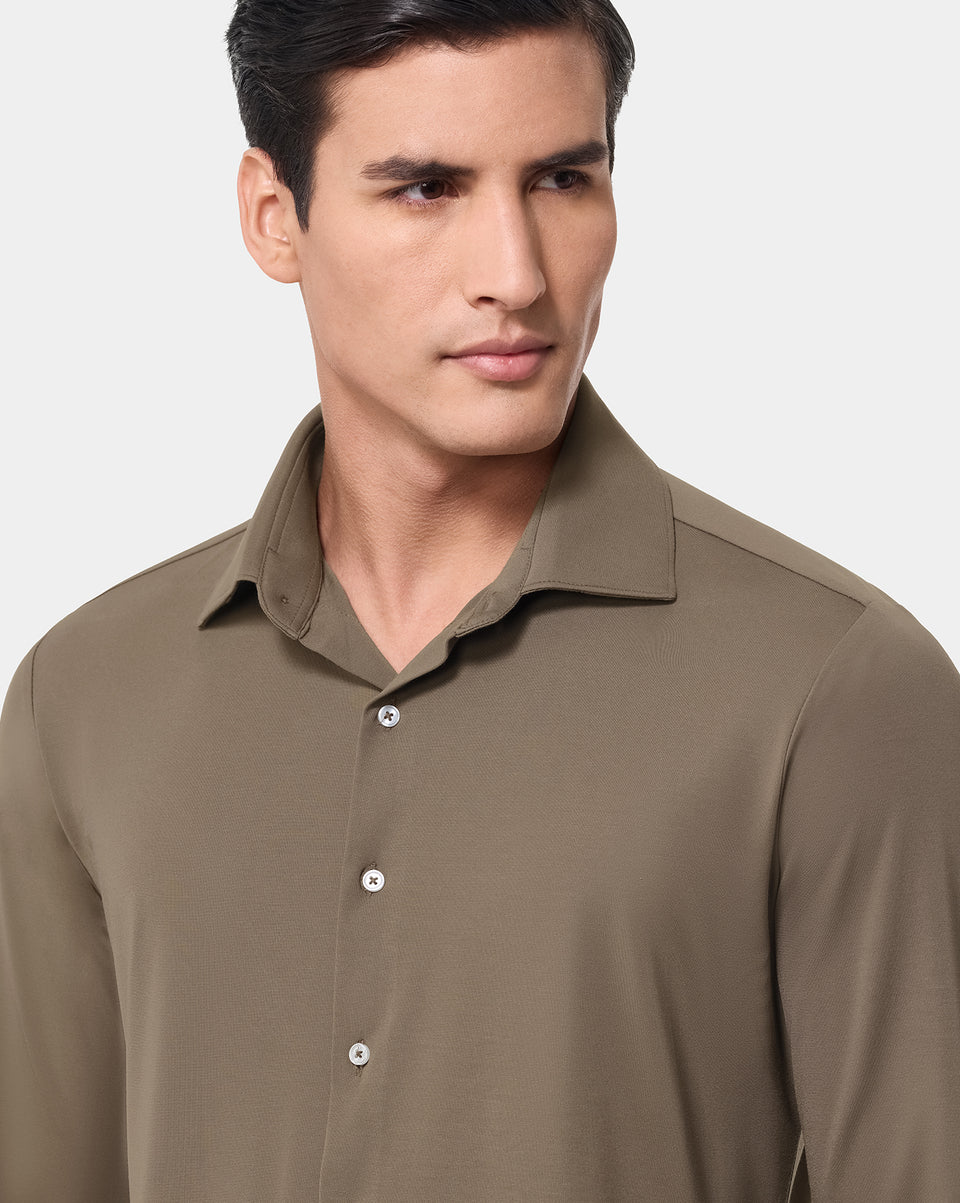 Shop Men’s 4 Way Stretch Dress Shirt Cacao