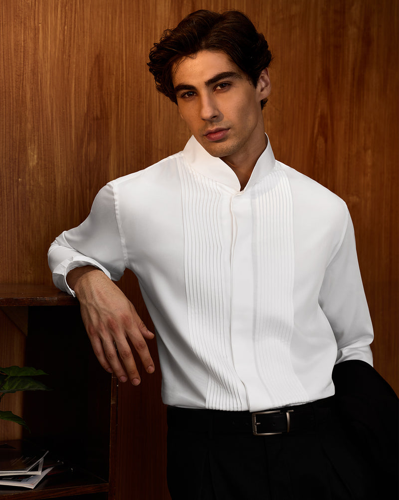 The Sartorial Pintuck Shirt White
