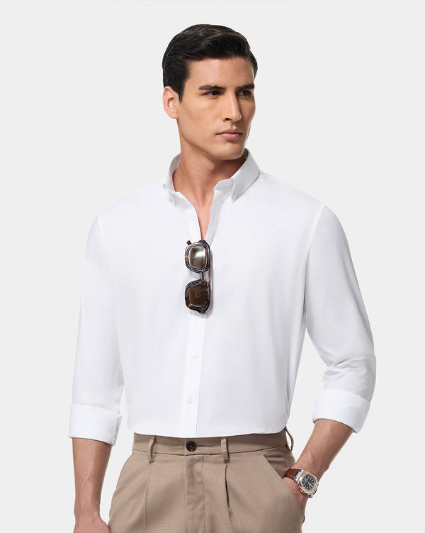 The Pinpoint Oxford Shirt White