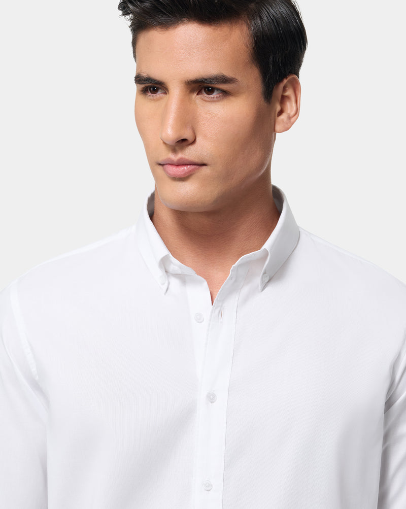The Pinpoint Oxford Shirt White