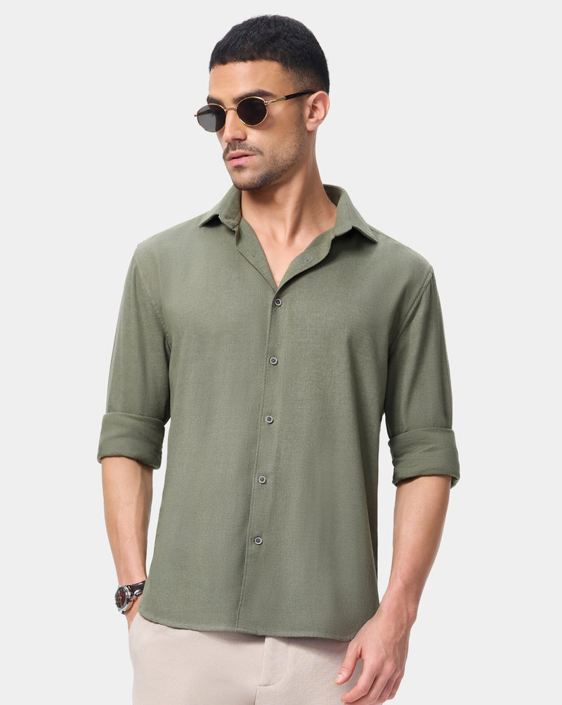 The Heritage Flannel Shirt Olive