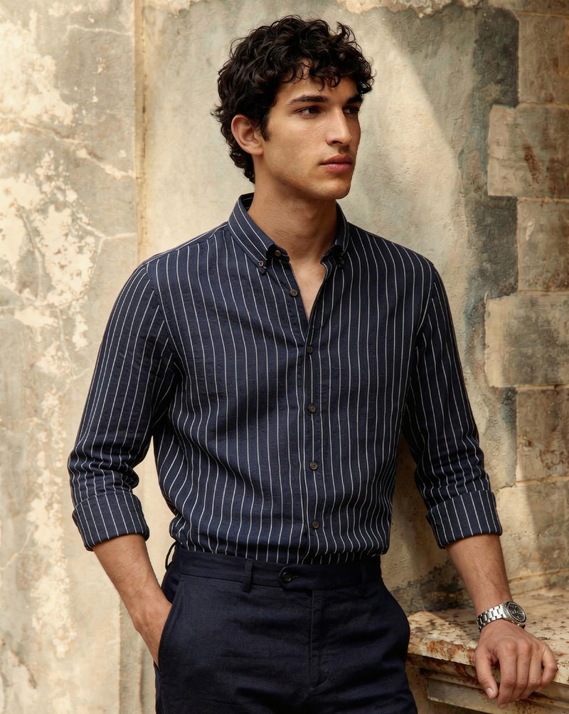 The Riviera Linen Stripes Shirt