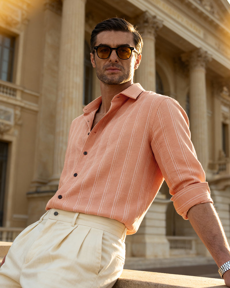 The Solara Linen Stripes Shirt