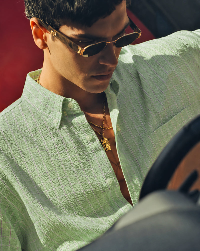 The Seersucker Shirt Light Green