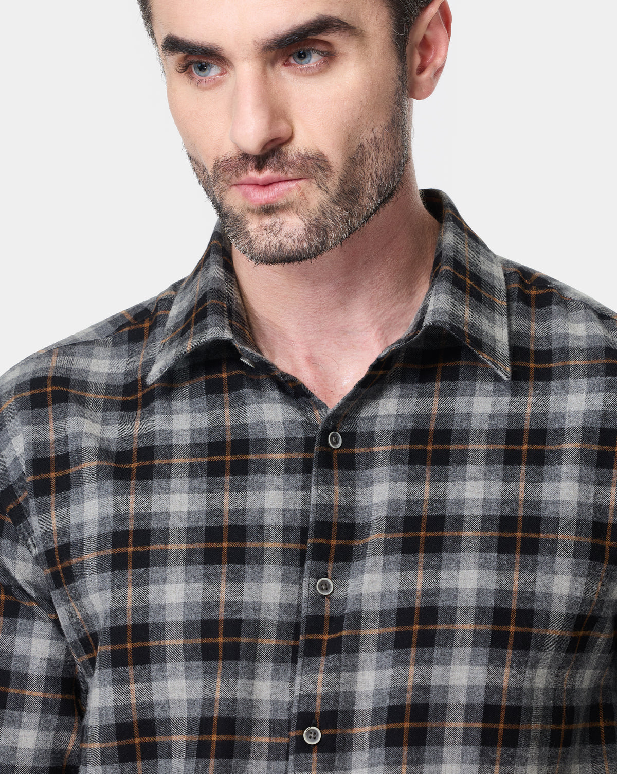 Buy Men’s Charcoal Heritage Flannel Checks Shirt | Timeless Winter ...