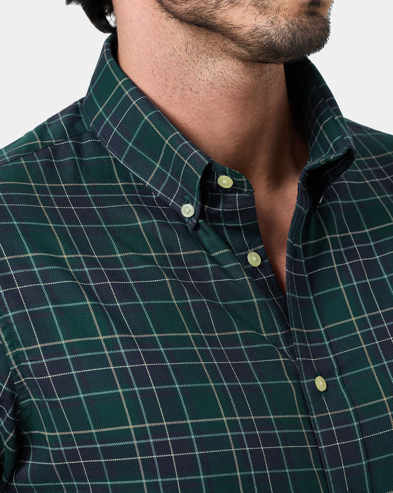 The Crownline Verde Noire Checks Dress Shirt