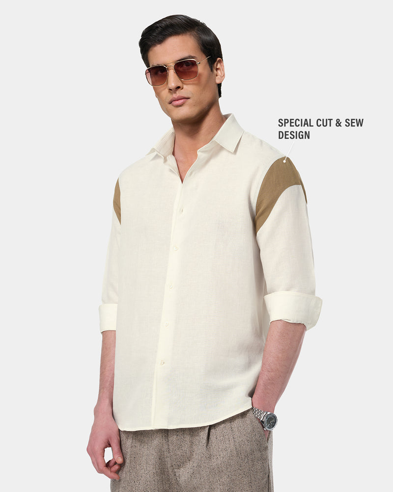 The Cut & Sew Runway Shirt Eggshell White