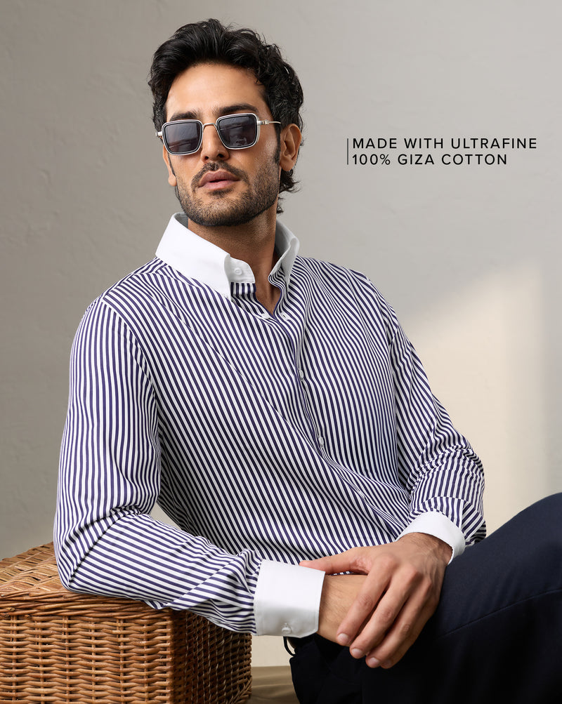 The Crownline Banker Collar Dress Shirt Windsor Blue