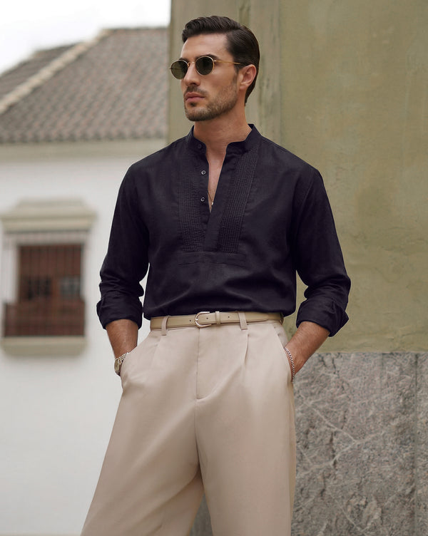 The Half Pintuck Placket Runway Shirt Berry