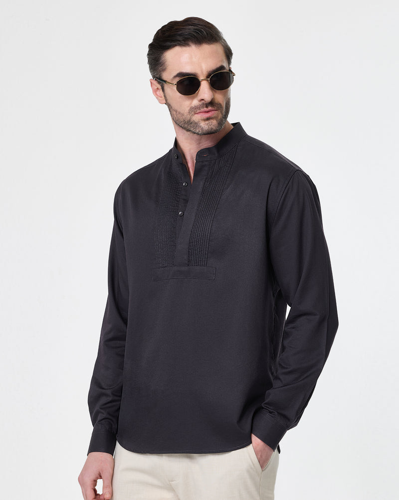 The Half Pintuck Placket Runway Shirt Berry