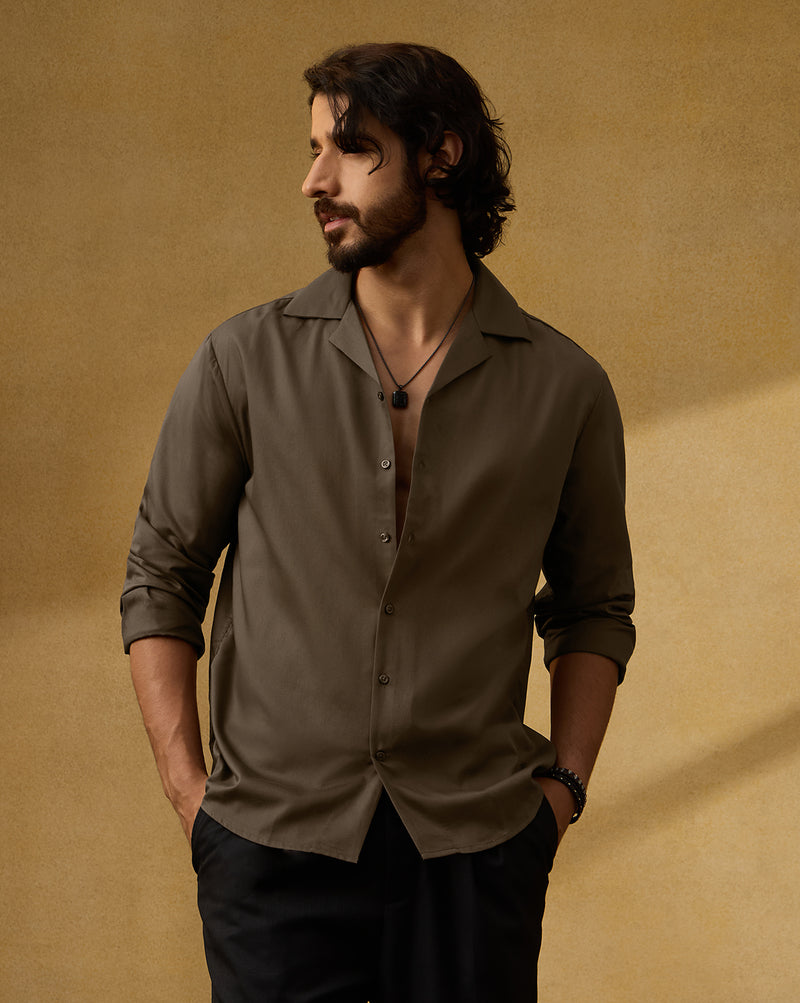 The Saint-Tropez Bamboo Cuban Shirt Cacao