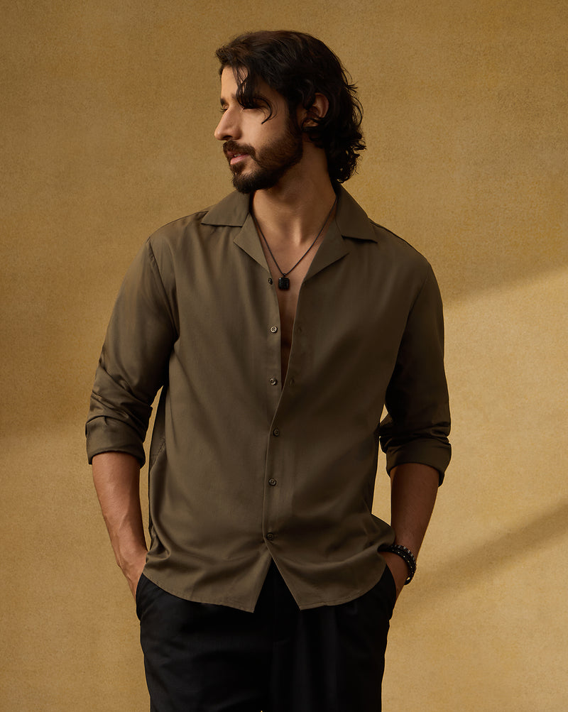 The Saint-Tropez Bamboo Cuban Shirt Cacao