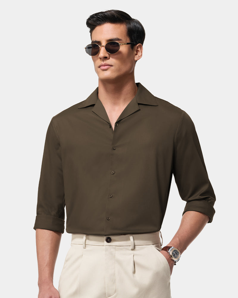 The Saint-Tropez Bamboo Cuban Shirt Cacao
