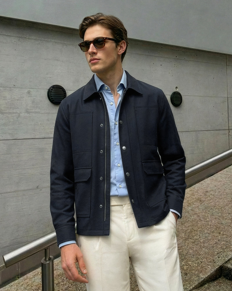 The 4 Way Stretch Shacket Navy