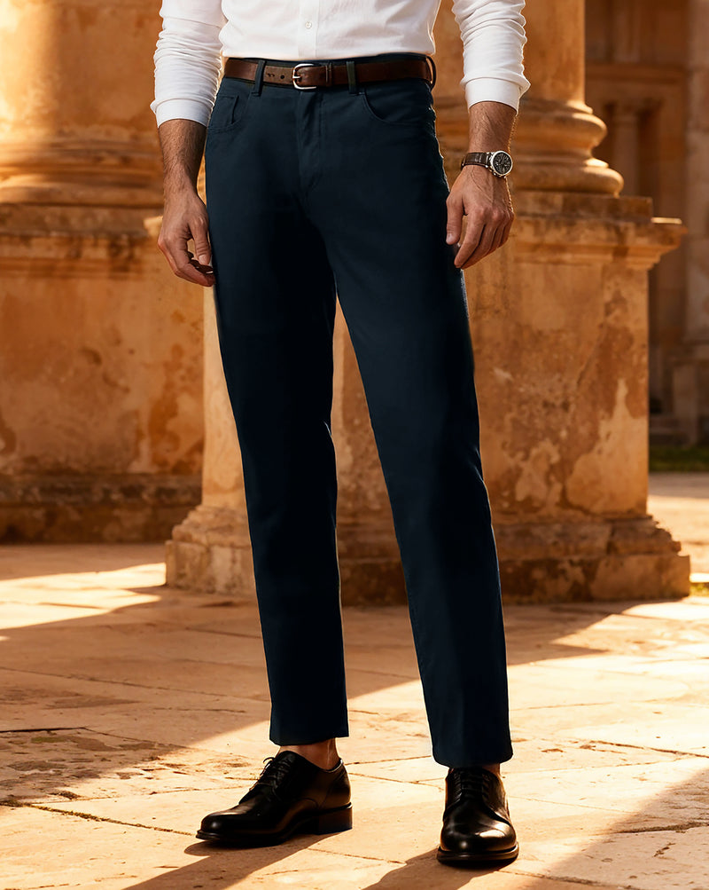 The 5 Pocket Dobby Tailored Chino Navy