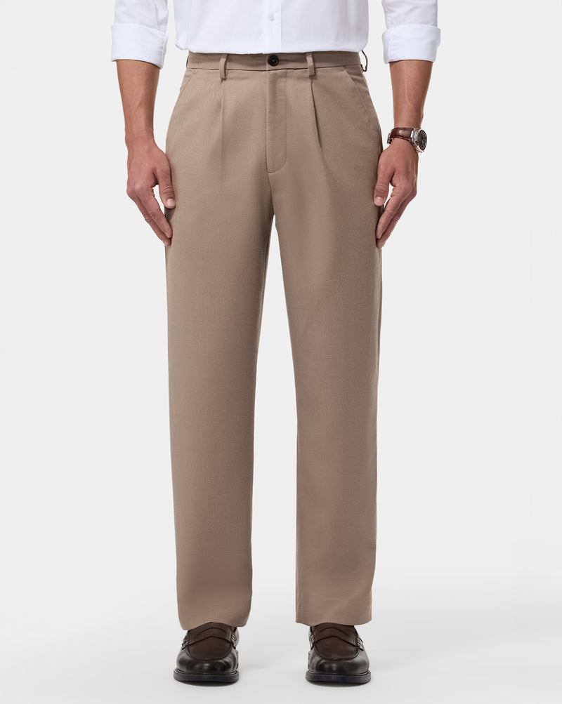 The Relaxed Textured Runway Pant Light Wood