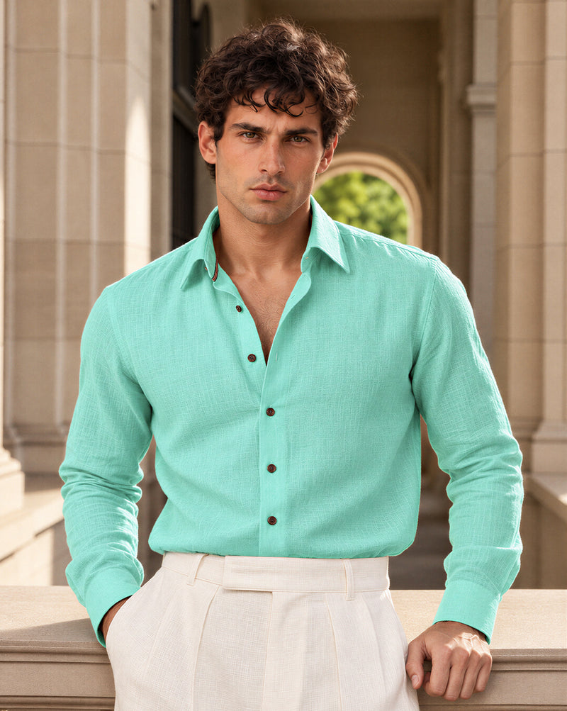 The Aqua 100% Linen Shirt