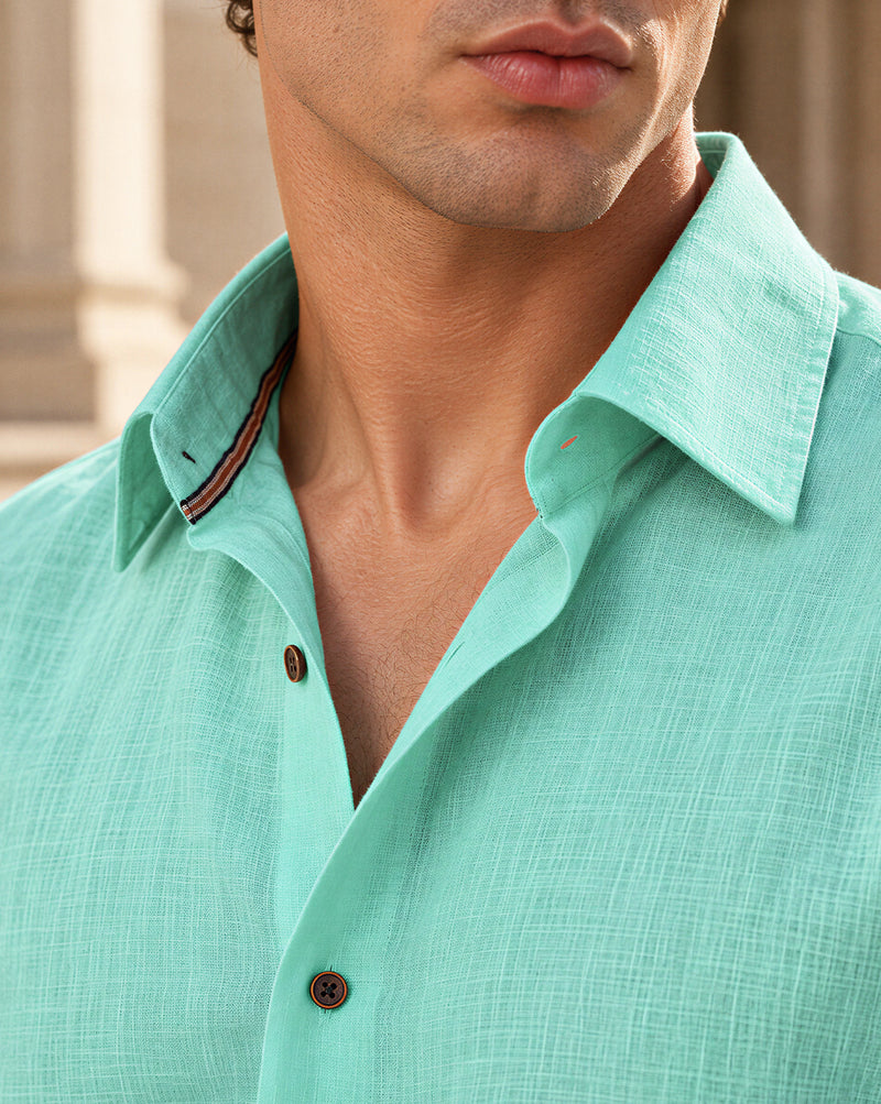 The Aqua 100% Linen Shirt