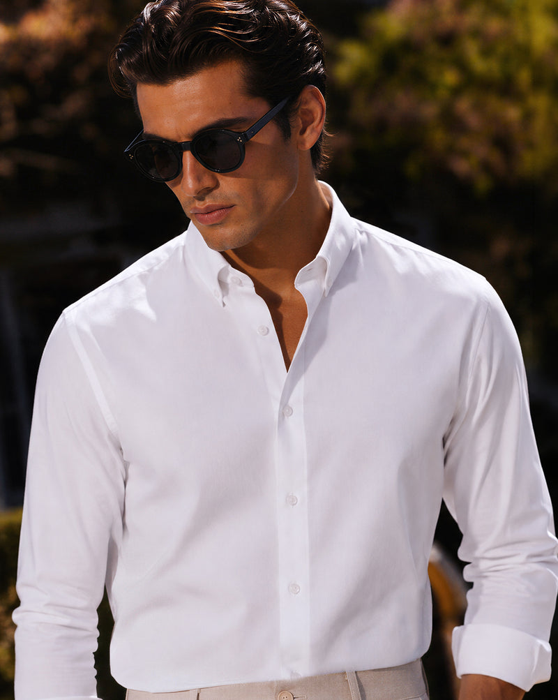 The Giza Cotton Oxford Shirt White