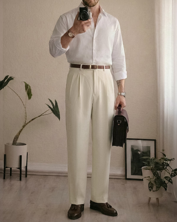 The Relaxed Textured Runway Pant Dolce Sand