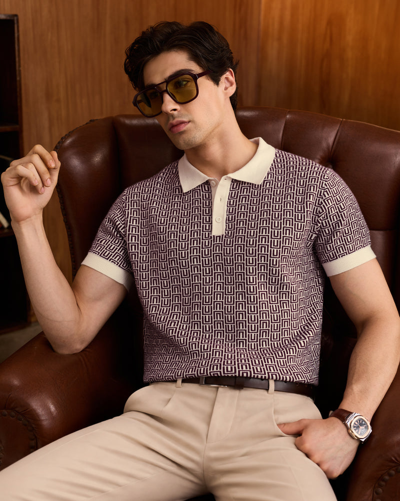 The Softmere™ Maze Polo Maroon