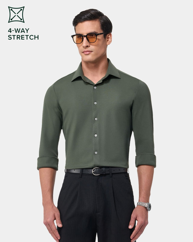 The 4 Way Stretch Dress Shirt Dark Olive