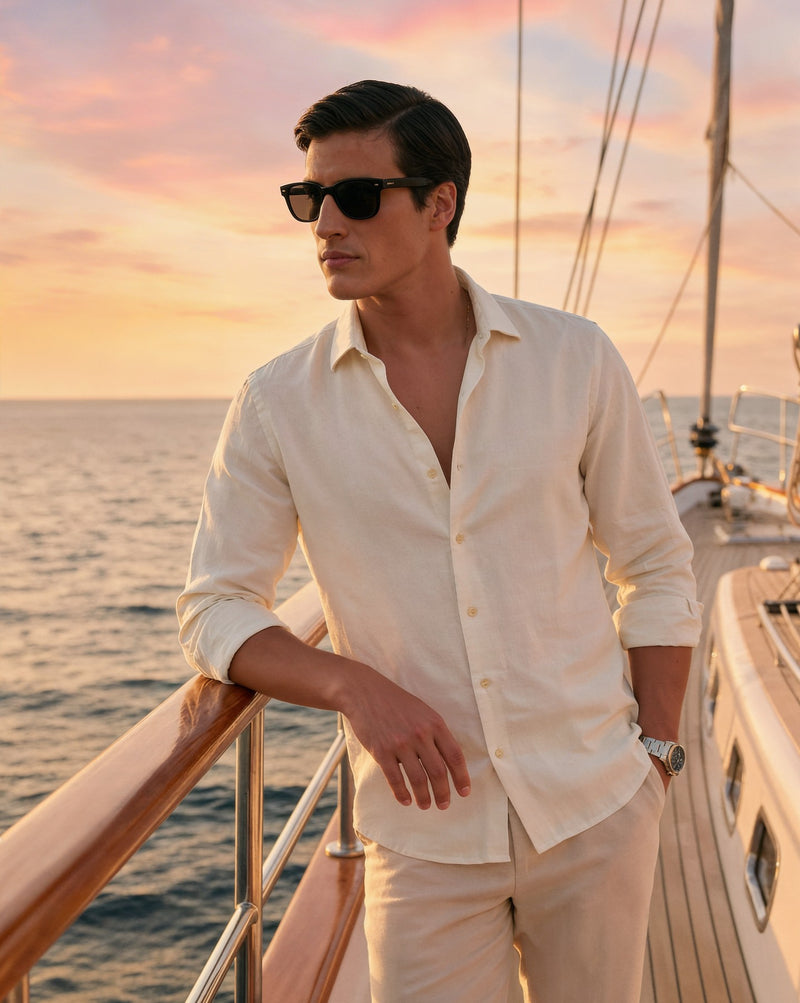 The Linen Rich Shirt Eggshell White