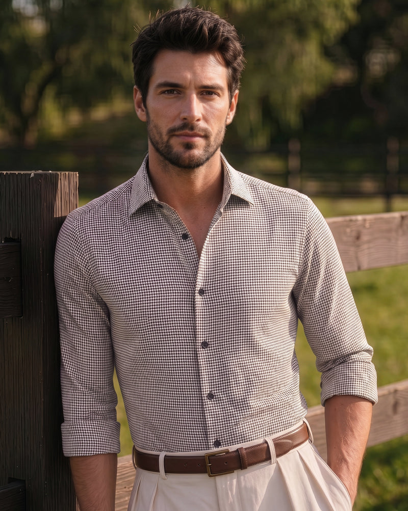 The Burlwood Houndstooth Dress Shirt